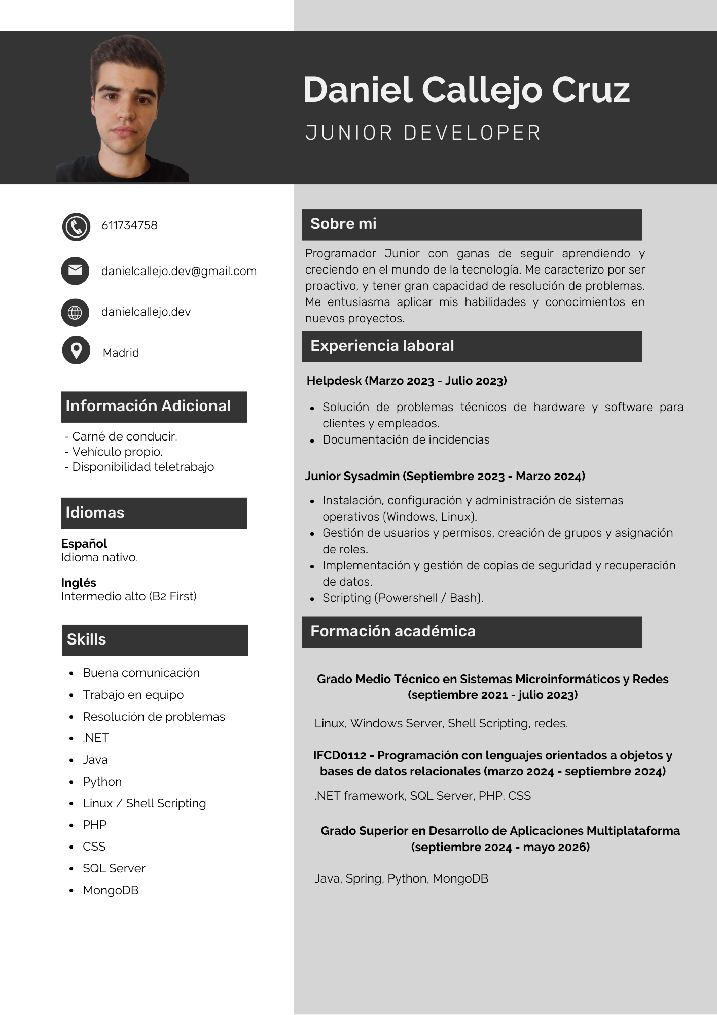 Curriculum Daniel Callejo